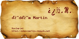 Ádám Martin névjegykártya