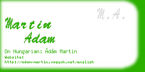 martin adam business card