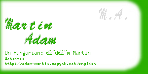 martin adam business card